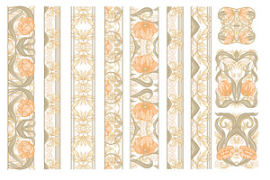 Set Of Art Nouveau Elements