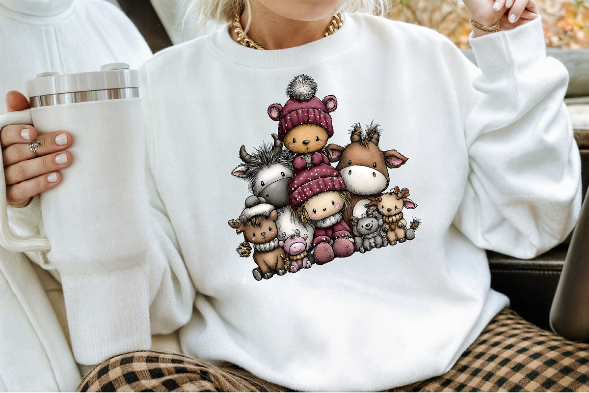 Farm Animals Christmas Clipart, an Animal Illustration by Sublimation Artist (Photo 4 of 6)