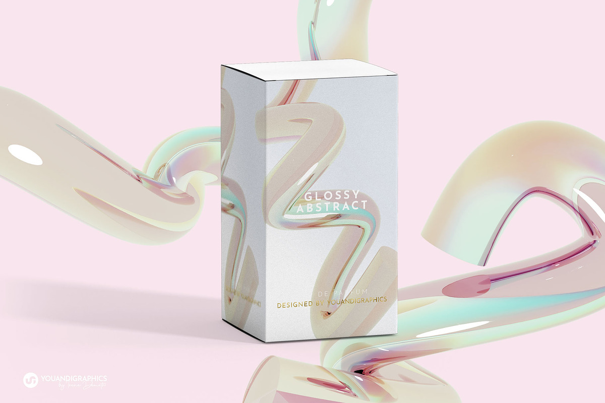 Glossy Abstract 3D Rendered Shapes, a Background Graphic by Youandigraphics (Photo 7 of 13)