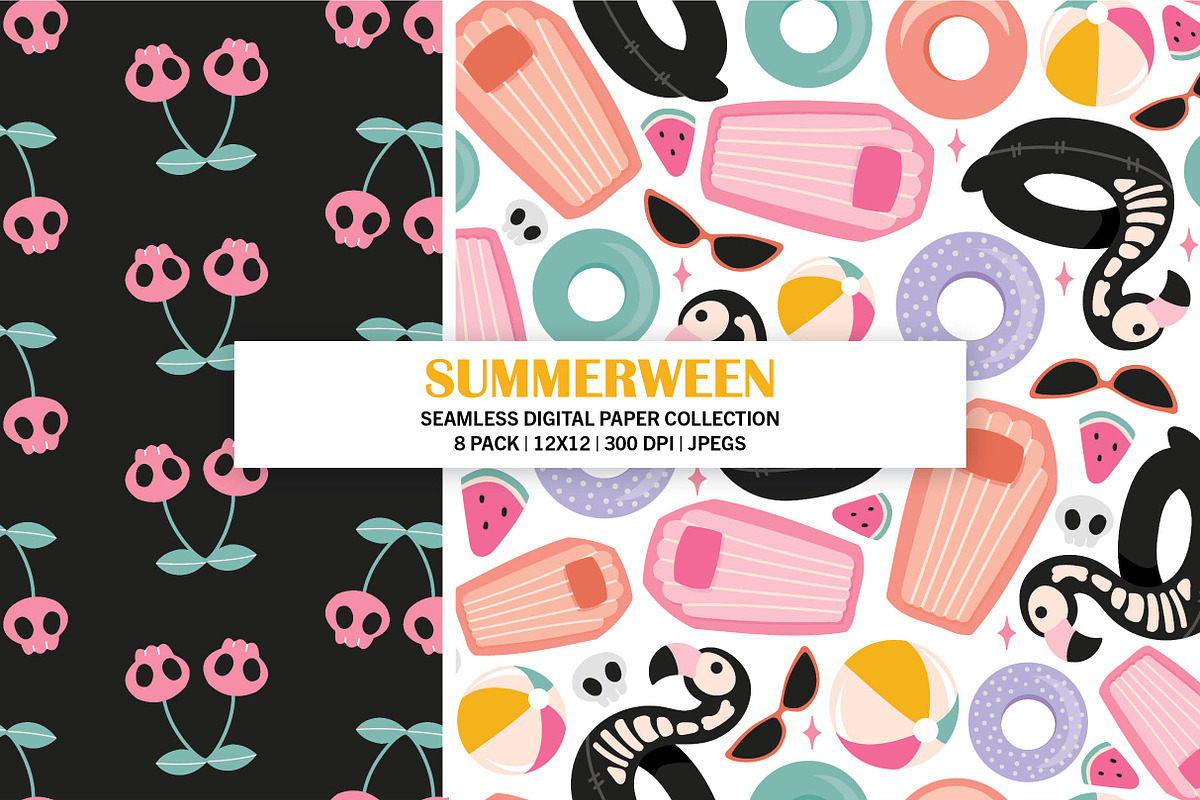 Summerween Seamless Pattern, a Pattern Graphic by Alanna Messina Design Co (Photo 5 of 9)
