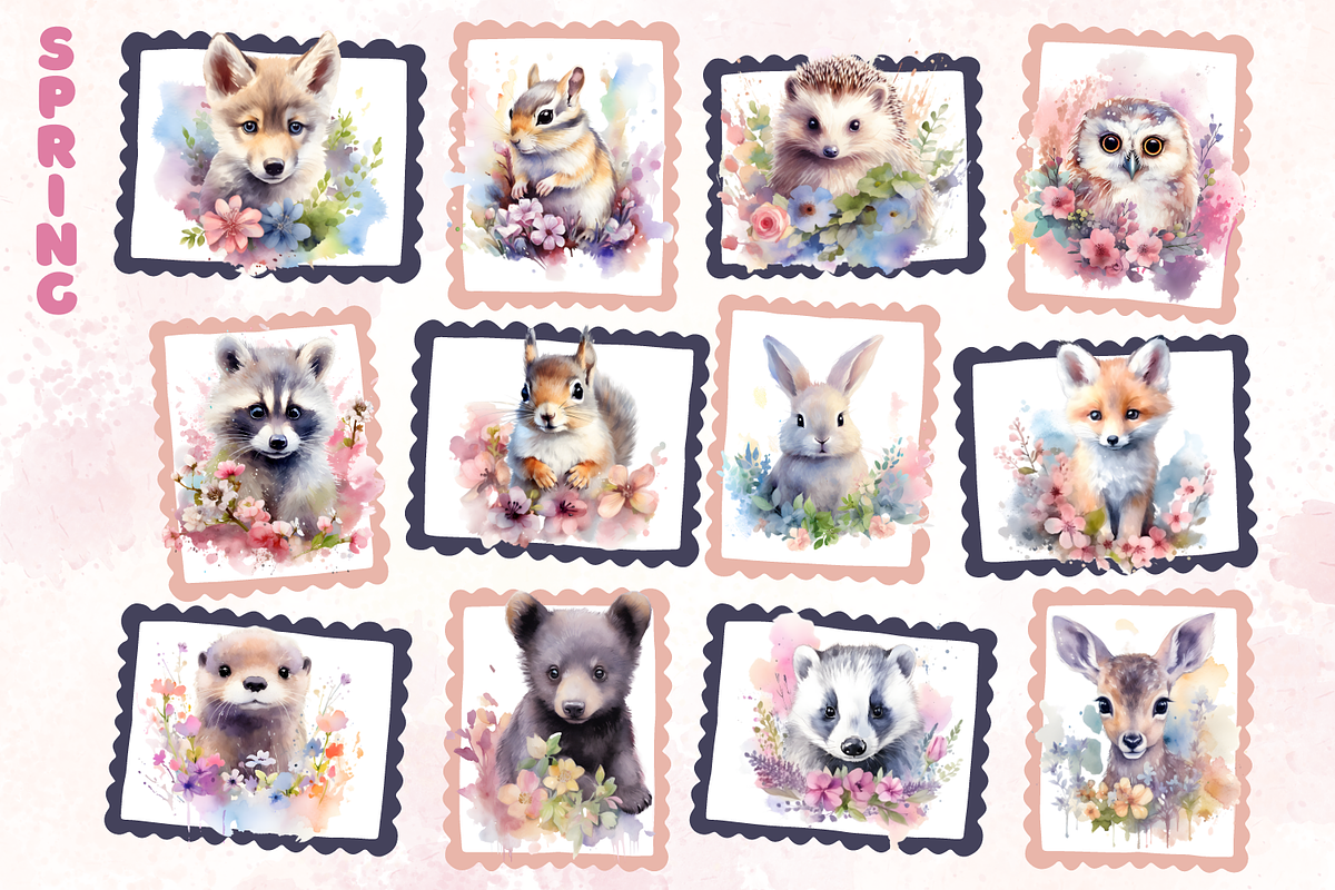 Seasons Woodland Animals Bundle, an Animal Illustration by Whimsy & Wishes (Photo 5 of 7)