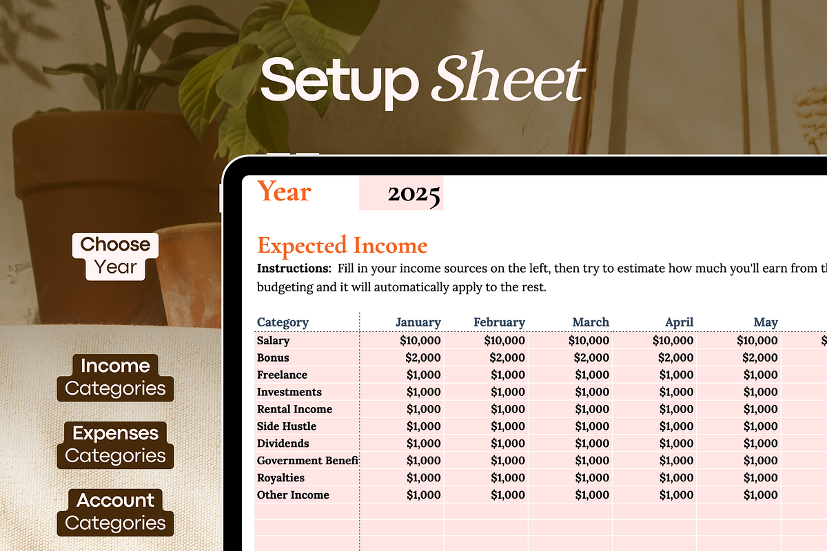 Monthly Budget Spreadsheet – Google, a Templates & Theme by vitalinagerman (Photo 7 of 11)