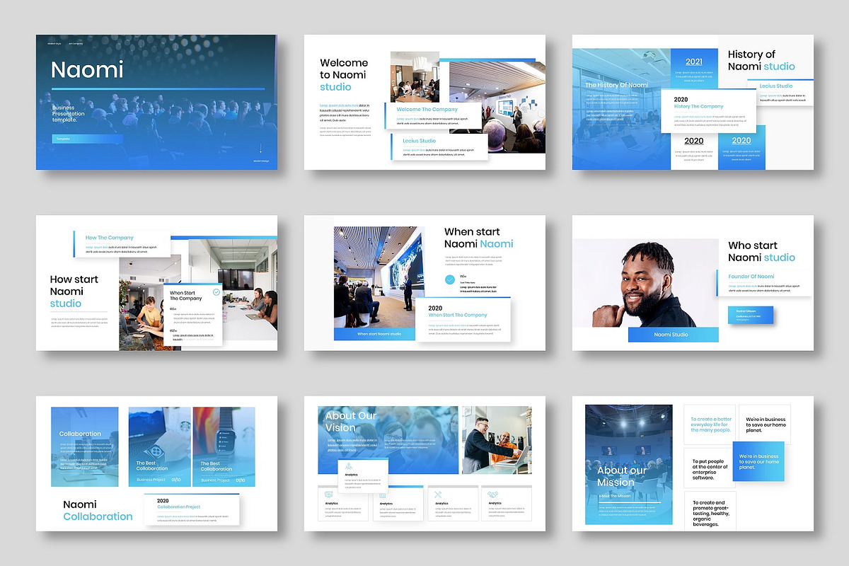 Naomi - Business Google Slide Templa, a Presentation Template by Dens Creative Studio (Photo 2 of 6)