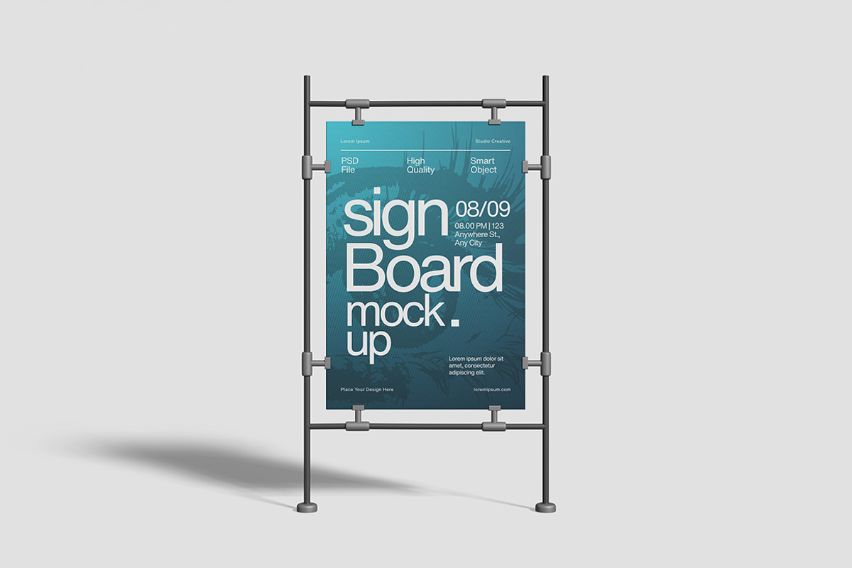 Minimalist Signboard Mockup, an Advertising Mockup by bimockup (Photo 5 of 6)