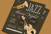 Jazz Music Night Flyer, a Flyer Template by graphicook (Thumbnail 2 of 3)