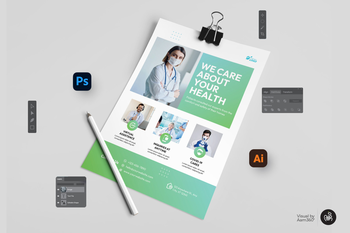 Health Care Flyer Template, a Flyer Template by Aam360 (Photo 3 of 3)