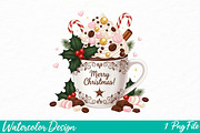 Christmas Cocoa PNG, an Illustration by Watercolor design (Thumbnail 1 of 3)