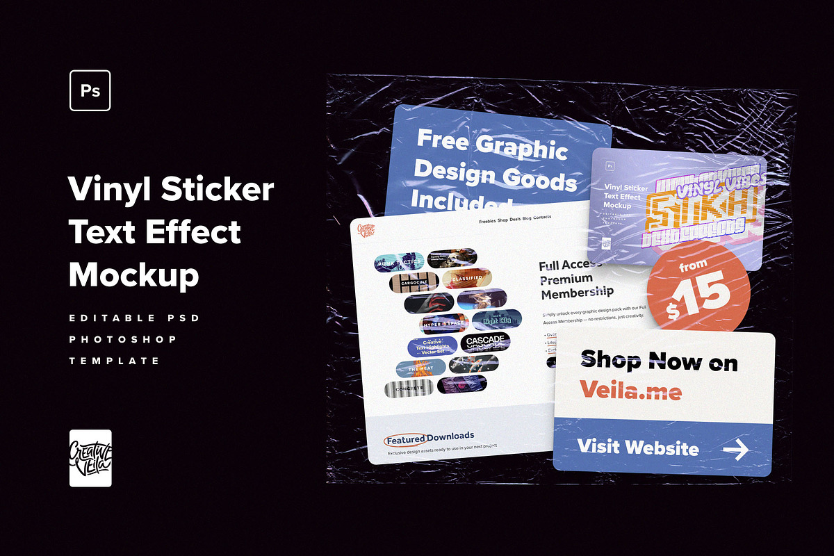 Realistic Vinyl Sticker Text Effects, a Mockup by Creative Veila (Photo 12 of 12)