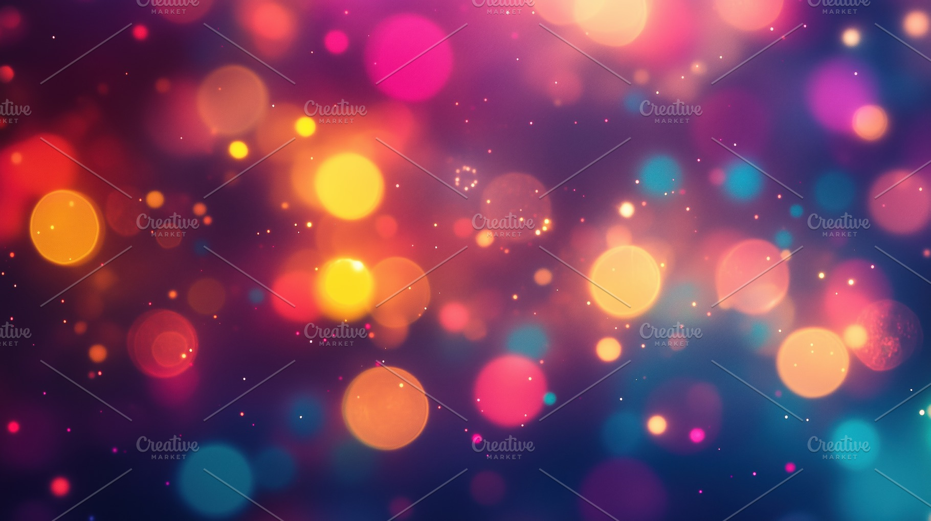 A vibrant abstract background featuring colorful bokeh lights in various sizes, a Photo by Textures & Backgrounds