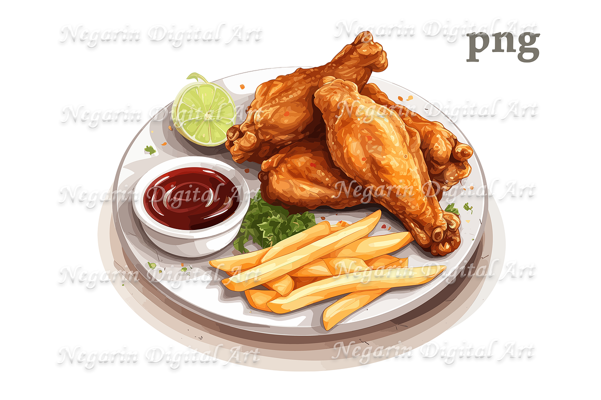 Delicious Watercolor Fastfood, an Object Graphic by Negarin Digital Art (Photo 2 of 9)
