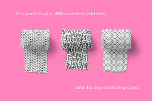 200 Hand Drawn Seamless Patterns