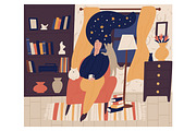 Woman dreaming, fantasy concept, a Person Illustration by Good Studio (Thumbnail 2 of 3)