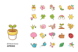 Spring Color Vector Icons