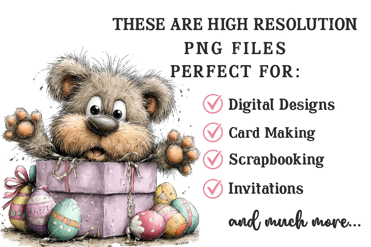 Whimsical Easter Teddy Bear Clipart, an Illustration by OK Design (Photo 4 of 6)