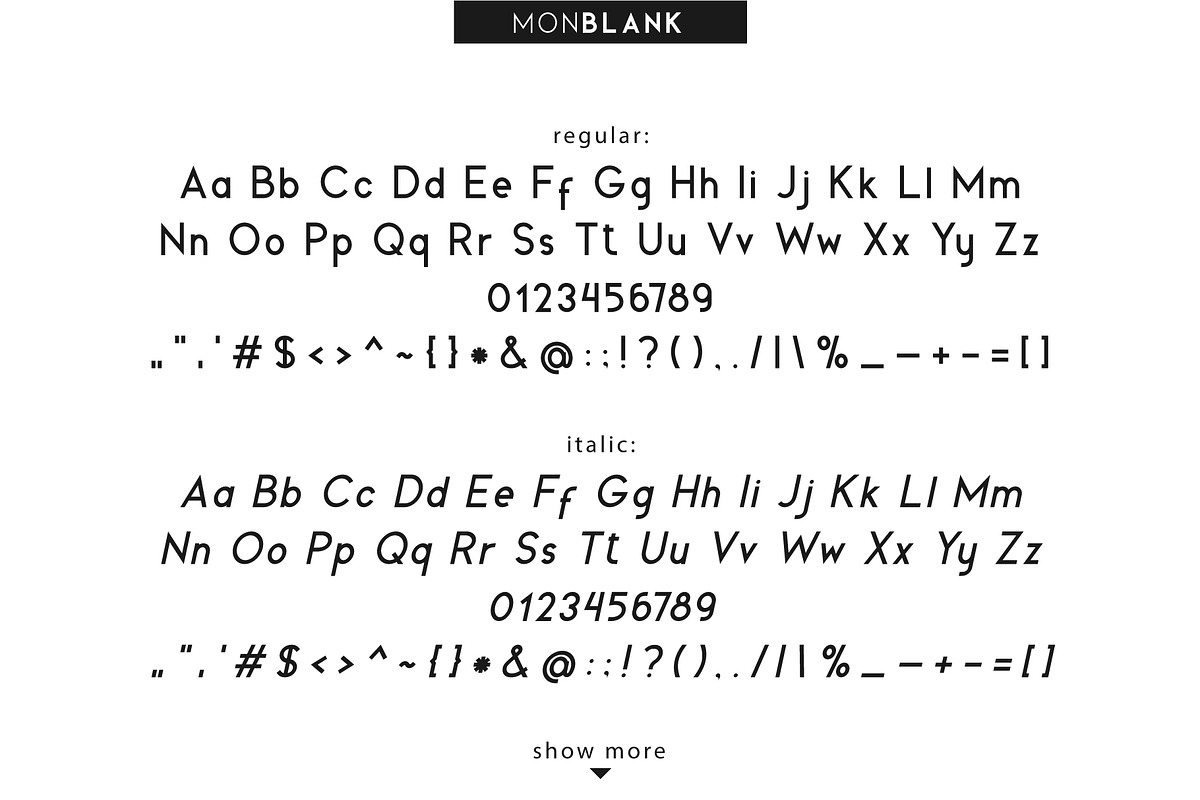 Monblank. Sans serif family preview 8