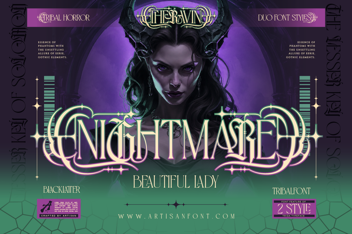Theravin - Dark Tribal, a Serif Font by Artisan Themes (Photo 12 of 12)
