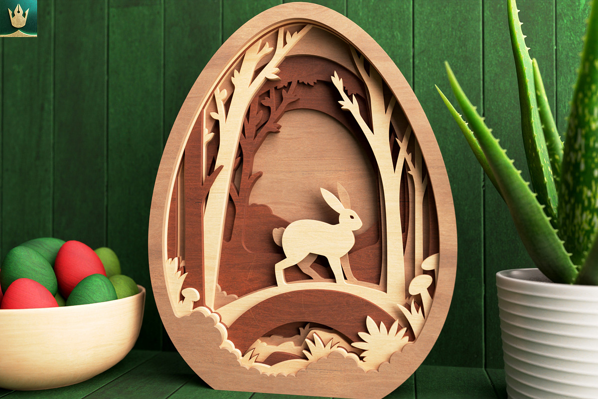 Bunny in the Forest 3D Layered SVG, an Animal Illustration by pixaroma (Photo 8 of 8)