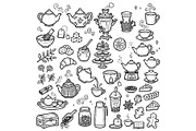 Tea and Coffee Time Doodle Set. Hand, a Food Illustration by Voodz_shop (Thumbnail 1 of 3)