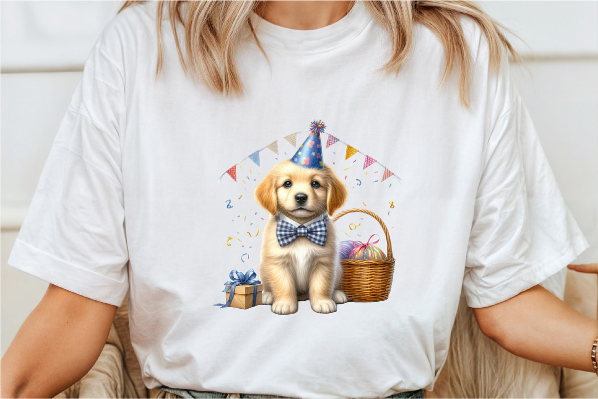Watercolor Puppies Party Sublimation, a Seasonal Illustration by Rose Art (Photo 5 of 7)