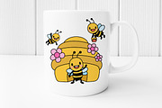 Honey Bee Filled Clipart, an Animal Illustration by Noey smiley (Thumbnail 6 of 7)