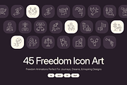 Animated Freedom Icon Art Set, an Outline Icon by Prosymbols (Thumbnail 1 of 4)