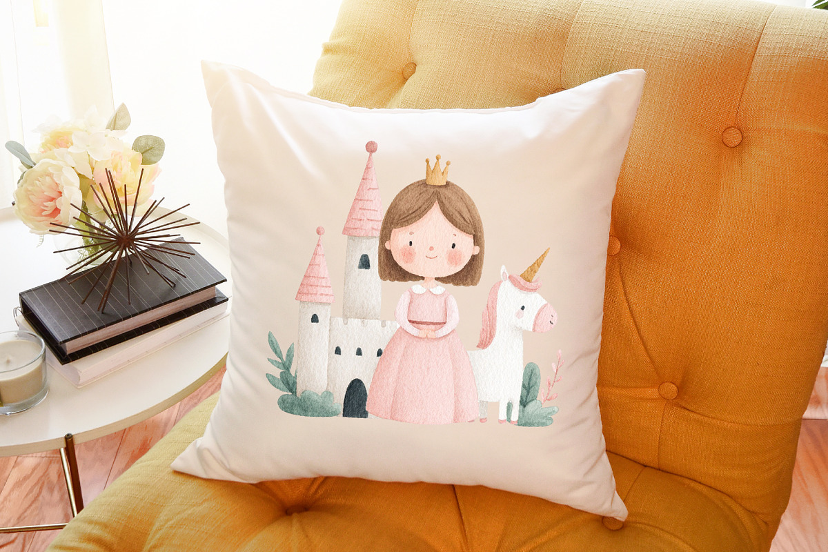 Little Princess and Unicorn Clipart, an Illustration by Sublimation Artist (Photo 6 of 6)