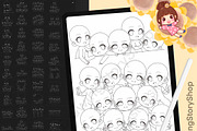 50 Procreate Chibi Base Group Stamps, a Brush Add-On by DrawingStoryShop (Thumbnail 1 of 7)
