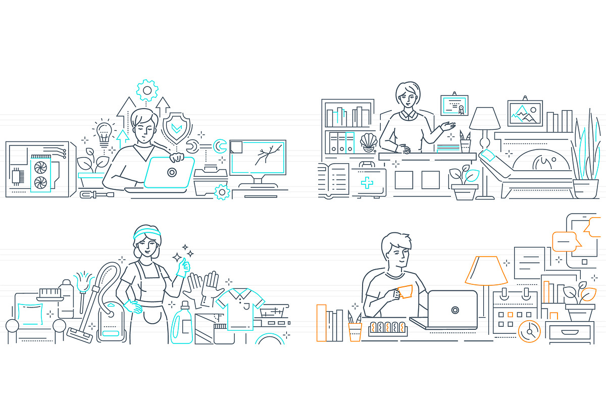 Services Line Illustrations Bundle, an iPhone Mockup by Boyko Pictures (Photo 9 of 15)