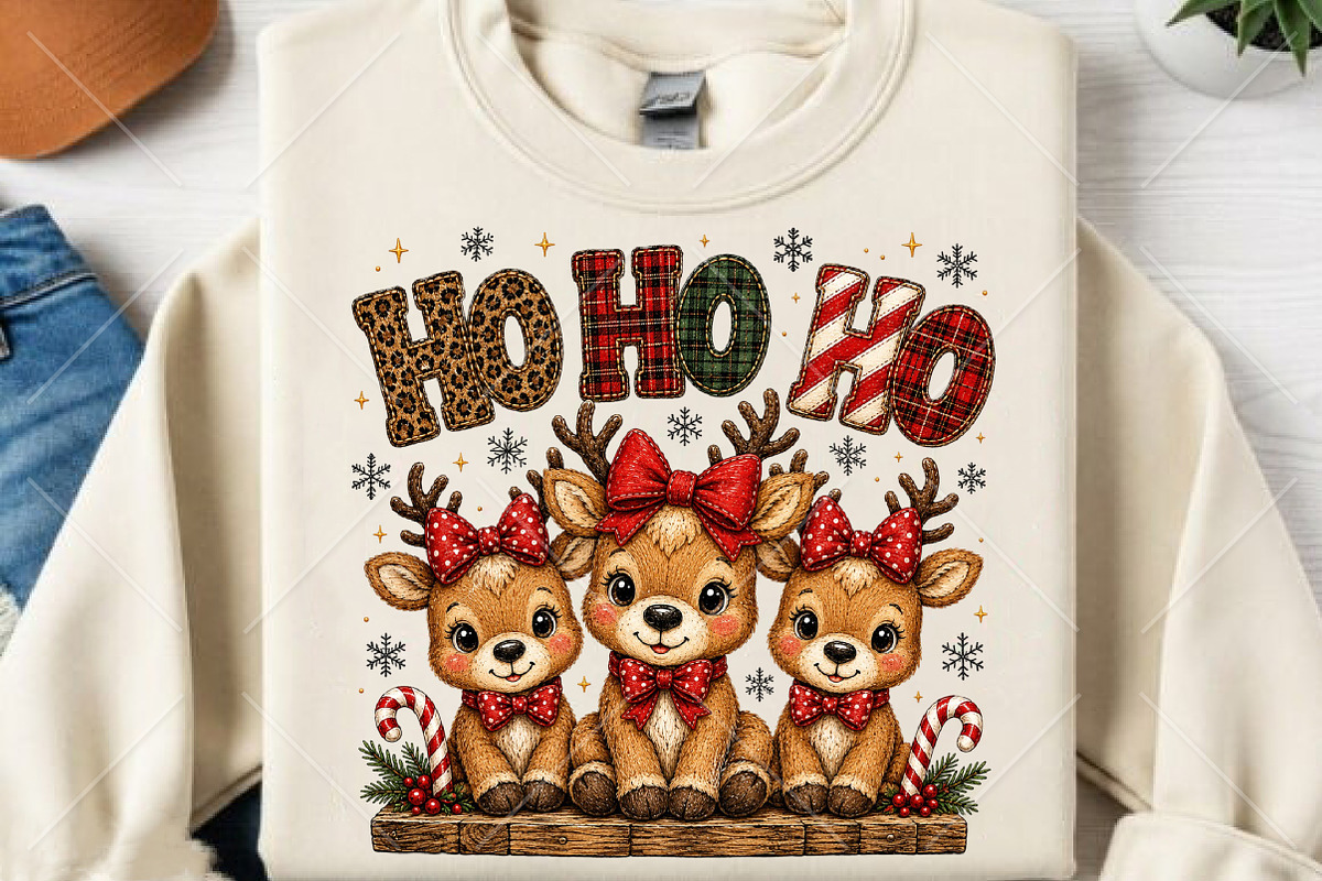 Ho Ho Ho Christmas Reindeer PNG, a Seasonal Illustration by Canvas Craft (Photo 2 of 6)