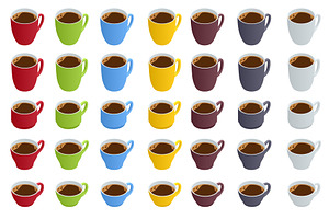 Isometric Different Types Of Cups Of