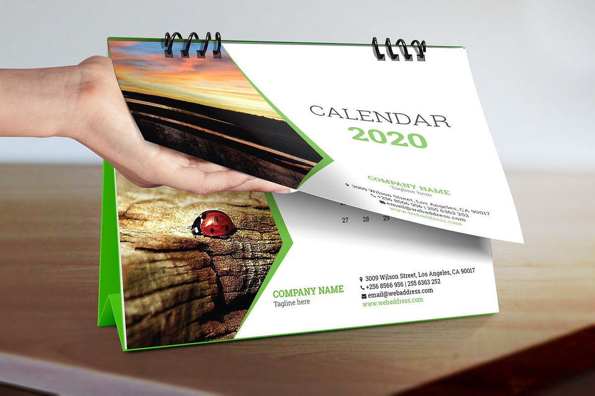 Desk Calendar for 2020 V_2, a Stationery Template by graphicbox (Photo 4 of 5)