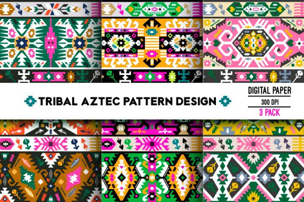 Collection Bright Aztec Patterns, a Pattern Graphic by tomuato (Photo 1 of 4)