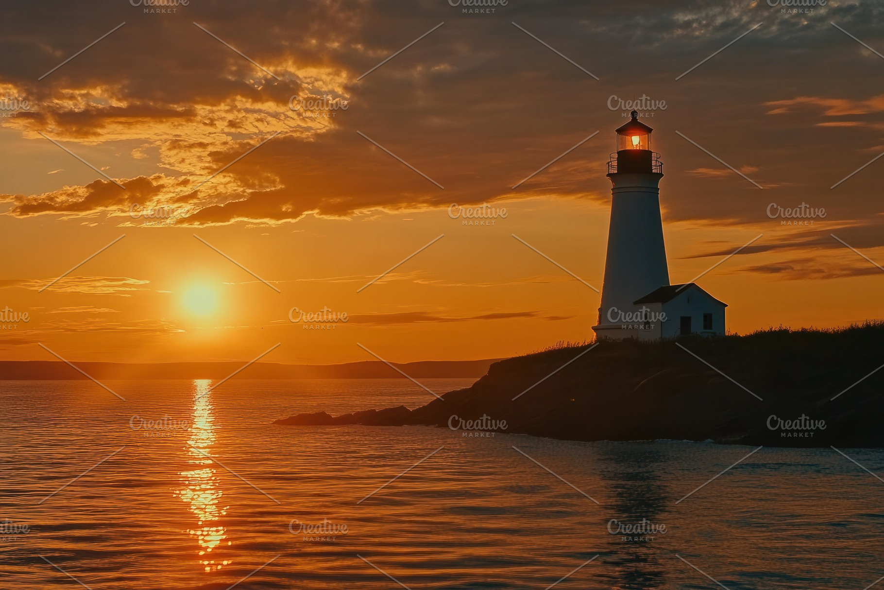 A stunning lighthouse towers, a Photo by Pavel_design