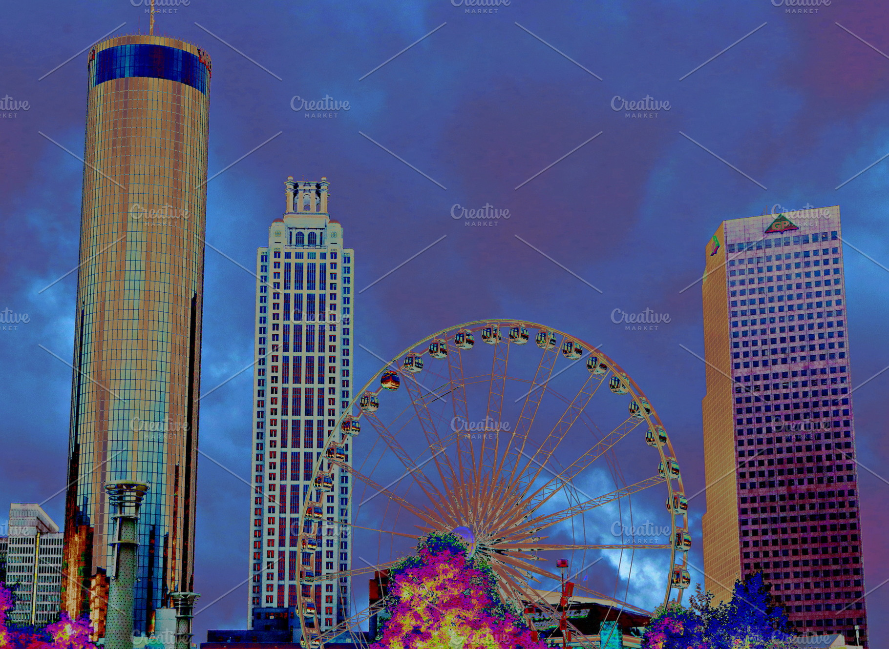 America, cheerful colorful Atlanta., an Architecture Photo by Wonderful World