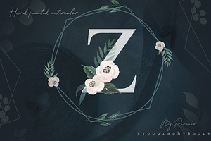 Watercolor Floral Graphics & Letters, a Texture Illustration by Pixavics