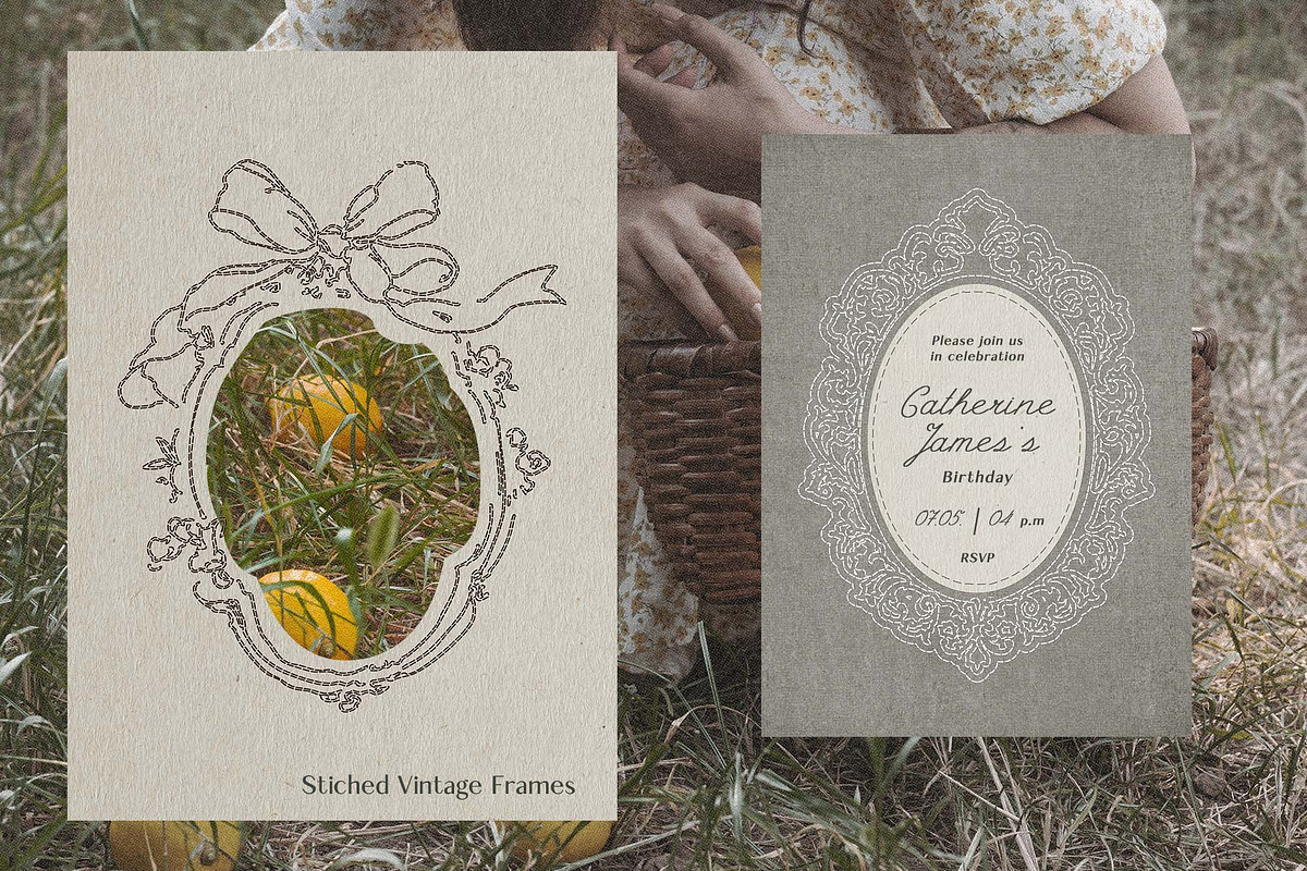 Stitcherie – Stitched Vintage Frames, an Object Graphic by DigARTbyHavroshka (Photo 2 of 18)