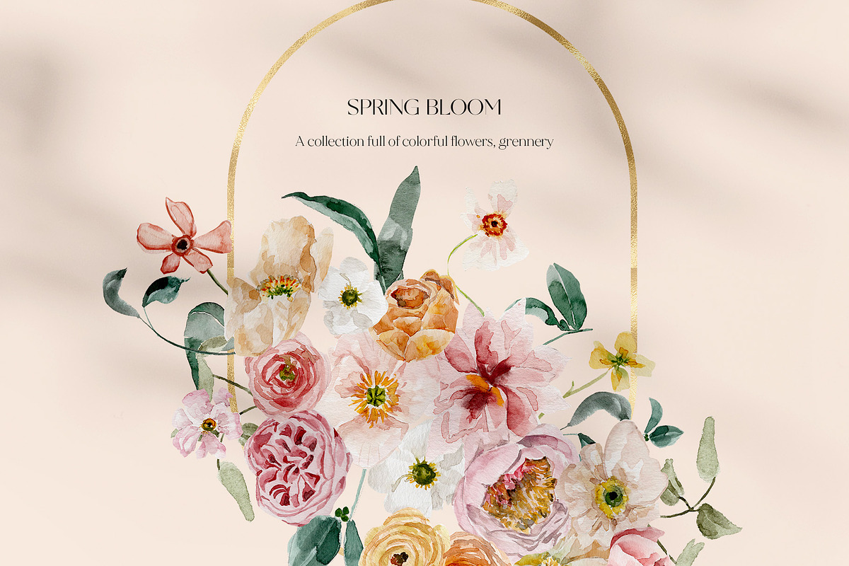 Spring summer flowers watercolor set, an Illustration by Grace Noboa Illustrations (Photo 2 of 15)