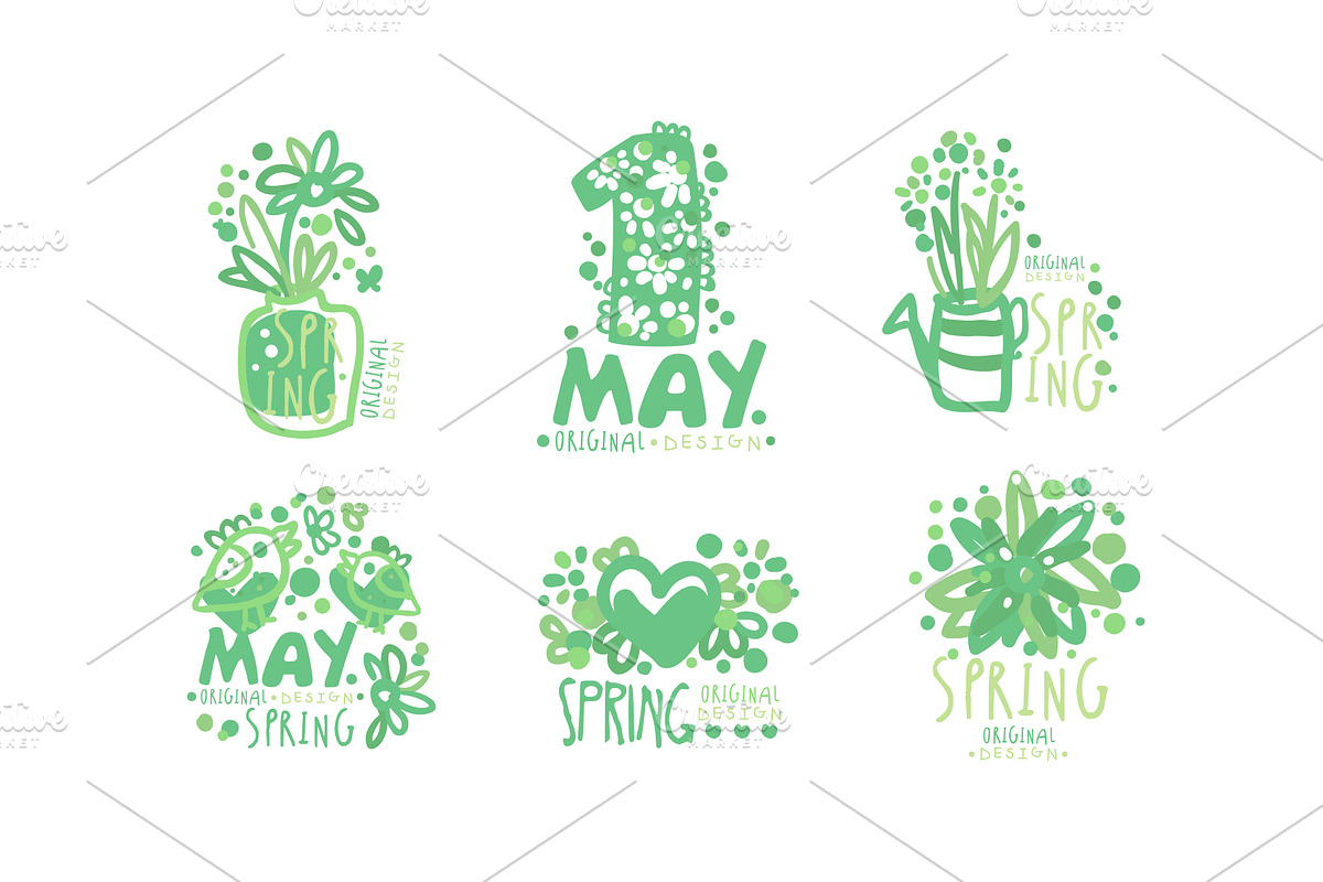 Spring Logo Templates Original, an Object Illustration by TopVectors