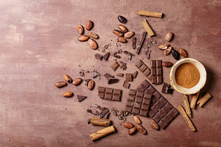 Dark chocolate stock photo containing organic and energy