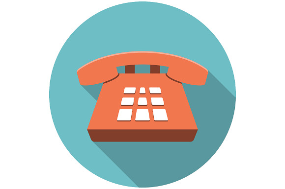 Desk Phone Icon Flat
