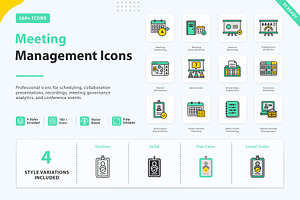 Meeting & Conference Icons, an Outline Icon by vexper