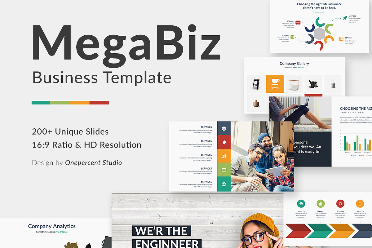 Mega Biz Multipurpose Keynote, a Presentation Template by One Percent ...