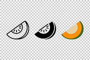 Cantaloupe Slice Vector Icons, an Object Graphic by Artonix (Thumbnail 3 of 3)