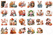 Watercolor Autumn Pig Clipart, an Illustration by DreamPrint404 (Thumbnail 5 of 6)