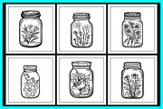 Flower inside jar Coloring Pages, an Object Illustration by protabsorkar11 (Thumbnail 2 of 7)