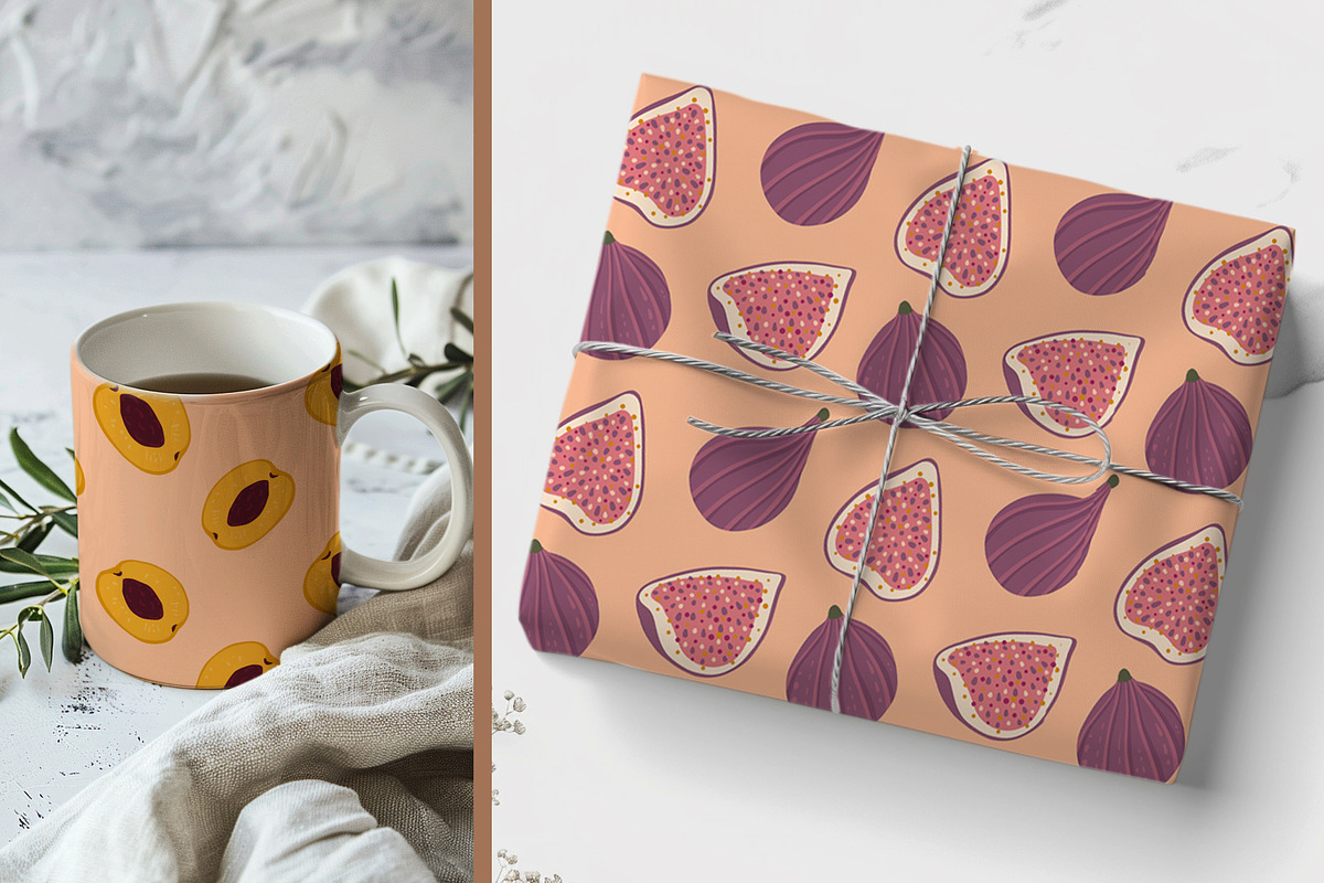 Orchard fruit vector patterns, a Pattern Graphic by Carpet Tapete Pretzel (Photo 15 of 17)