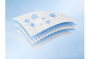 Waterproof fabric 3d icon, water