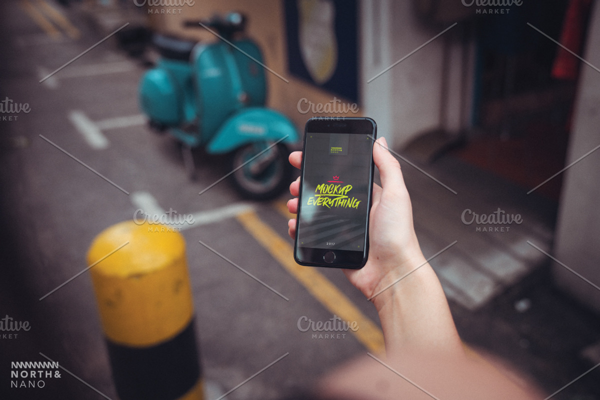 iPhone 7 PSD Mockups v2, an iPhone Mockup by North&Nano (Photo 5 of 6)