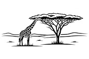 Giraffe Safari Silhouette Vector Bun, an Illustration by Designer_Momina (Thumbnail 40 of 51)
