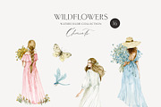 WILDFLOWERS delicate floral clipart, a Person Illustration by long summer (Thumbnail 5 of 12)